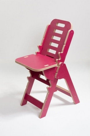 Musikerstuhl Tidlos Birke Multiplex magenta Sitzfl�che h�henverstellbar von 27 - 64 cm