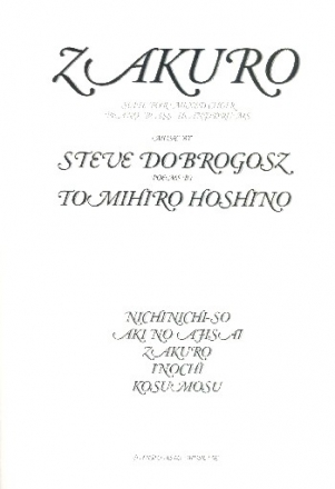 Zakuro for mixed chorus, piano, bass and hand drums score
