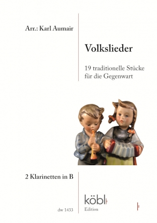 Volkslieder f�r 2 Klarinetten (+Text) Spielpartitur