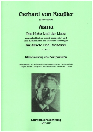 Asma - Das Hohe Lied der Liebe fr Gesang (Alt) und Orchester Klavierauszug