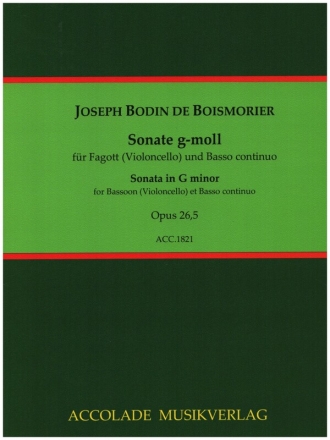 Sonate g-Moll op.26,5 fr Fagott (Violoncello) und Bc Partitur und Stimme