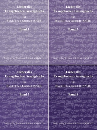 Lieder des Evangelischen Gesangbuchs Band 1-4 fr 4 Blockflten (SATB) Partitur und Stimmen