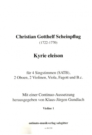 Kyrie Eleison fr 4 Singstimmen, 2 Oboen, 2 Violinen, Viola, Fagott und Bc Violine 1