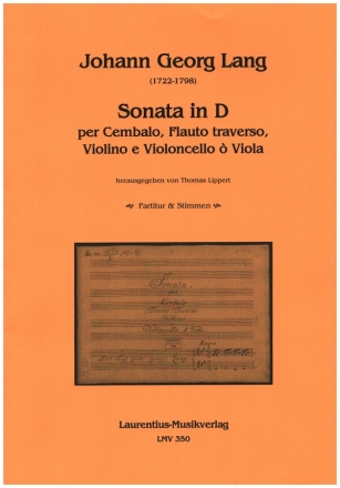 Sonata in D per cembalo, flauto traverso, violino e violoncello (viola) partitura et partie