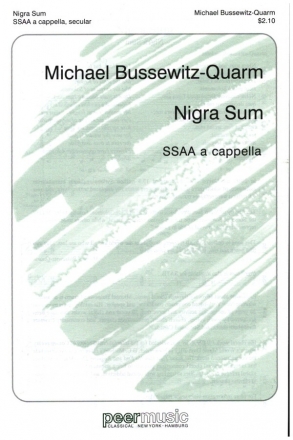 Nigra sum for woman chorus (SSAA) a cappella score