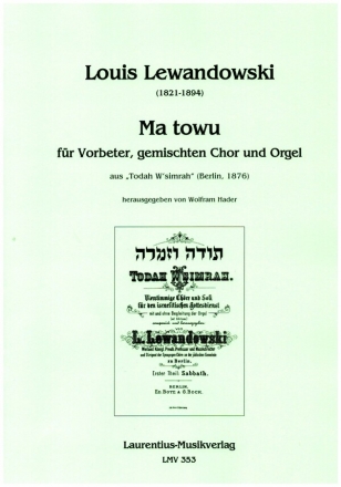 Ma towu fr Vorbeter, gem Chor und Orgel Partitur