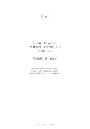 Pastoral-Messe in C op.110 'Christkindlmesse' fr Soli, gem Chor und Orchester Orgel