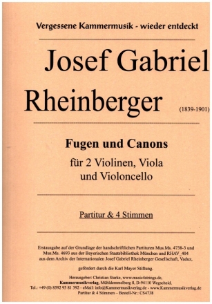 Fugen und Canons fr 2 Violinen, Viola und Violoncello Partitur und Stimmen