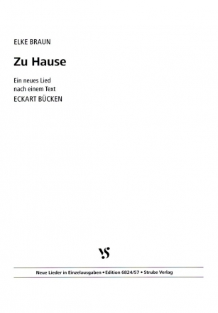 Zu Hause fr gem Chor und Klavier Partitur