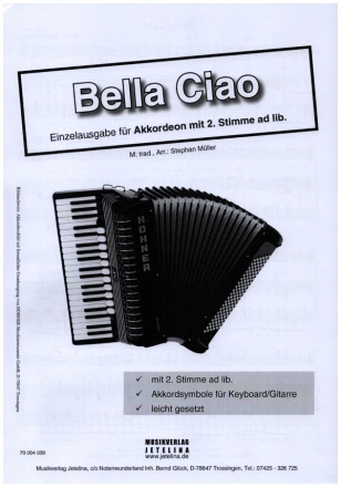 Bella Ciao fr Akkordeon (+Text und 2. Stimme ad lib)