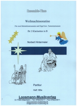 Weihnachtssonatine fr 2 Klarinetten und Orgel (Tasteninstrument) Partitur und Stimmen