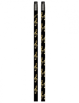 Bleistift mit Radiergummi Violinschlssel schwarz/golden