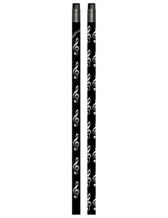 Bleistift mit Radiergummi Violinschlssel schwarz/silber
