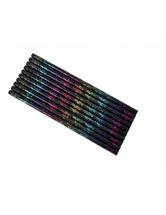 Bleistift mit Radiergummi Violinschlssel schwarz/bunt Set aus 10 Stck