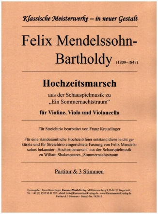 Hochzeitsmarsch fr Violine, Viola und Violoncello Partitur und Stimmen
