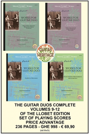 Llobet Set of Duos - vol.9-12 for 2 guitars score