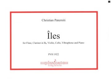Iles for flute, clarinet in Bb, violin, cello, vibraphone and piano score and parts