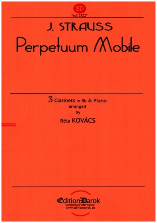 Perpetuum Mobile op.257 fr 3 Klarinetten und Klavier Partitur und Stimmen