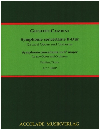 Symphonie concertante B-Dur fr 2 Oboen und Orchester Partitur
