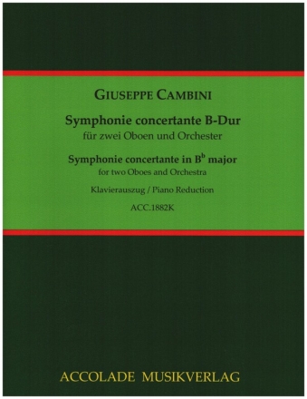 Symphonie concertante B-Dur fr 2 Oboen und Orchester Klavierauszug