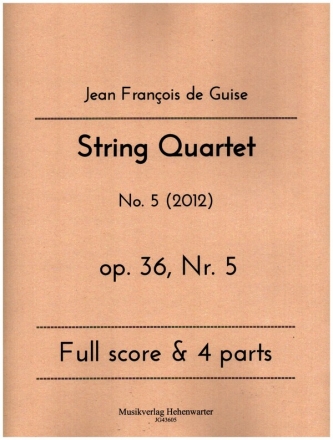 String Quartet op.36 Nr.5 for 2 violins, viola and violoncello score and parts