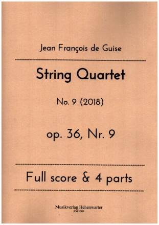 String Quartet op.36 Nr.9 for 2 violins, viola and violoncello score and parts