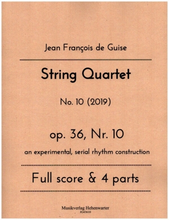String Quartet op.36 Nr.10 for 2 violins, viola and violoncello score and parts