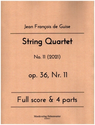 String Quartet op.36 Nr.11 for 2 violins, viola and violoncello score and parts