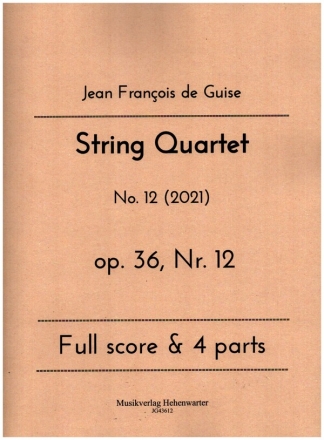 String Quartet op.36 Nr.12 for 2 violins, viola and violoncello score and parts