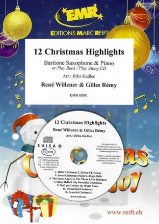 12 Christmas Highlights (+CD) fr Baritonsaxophon und Klavier