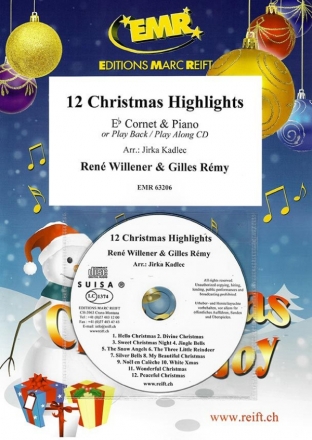 12 Christmas Highlights (+CD) fr Kornett in Es und Klavier