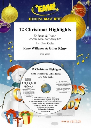 12 Christmas Highlights (+CD) fr Tuba in Es und Klavier