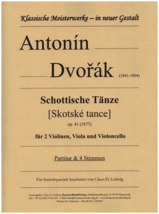 Schottische Tnze op.41 fr 2 Violinen, Viola und Violoncello Partitur und Stimmen