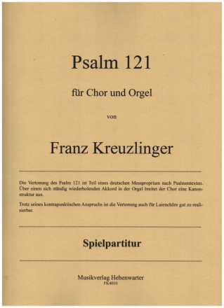Psalm 121 für gem Chor und Orgel Chorpartitur