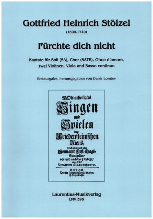 Frchte dich nicht fr Soli (SA), gem Chor, Oboe d'amore, 2 Violinen, Viola und Bc Partitur