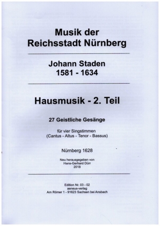 Hausmusik Band 2 f�r 4 Singstimmen (SATB) Partitur