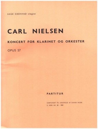 Concerto op.57 for clarinet in a and orchestra score