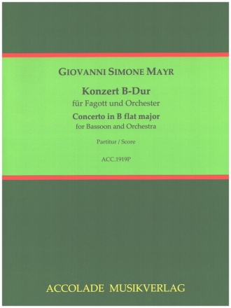 Konzert B-Dur fr Fagott und Orchester Partitur