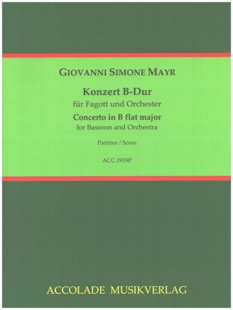 Konzert B-Dur fr Fagott und Orchester Partitur