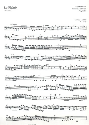 Le Phnix fr 4 Violoncelli (Fagotte, Violen da gamba) (Orgel ad lib) 3. Stimme