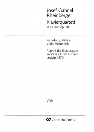 Quartett Es-Dur op.38 fr Violine, Viola und Violoncello und Klavier Viola