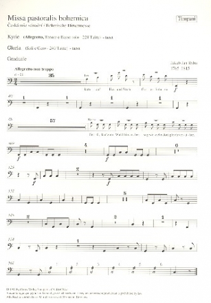 Missa pastoralis bohemica fr Soli, gem Chor und Orchester Pauken