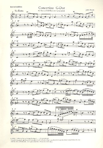 Concertino G-Dur fr Sopranblockflte und Klavier Sopranblockflte