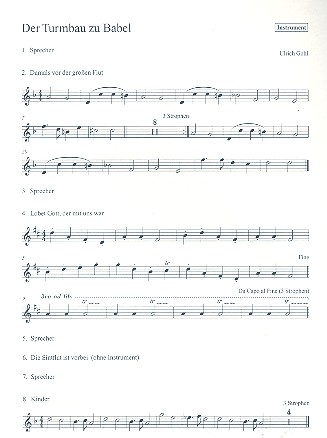 Der Turmbau zu Babel fr Soli, Sprecher, Kinderchor und Tasteninstrument (Instrumente ad lib) Melodie-Instrument