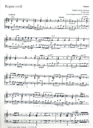 Regina coeli fr Soli, gem Chor, Streicher und Orgel Orgel