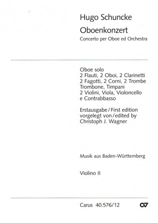 Concerto per Oboe ed Orchestra in a minore fr Oboe solo, Blser, Streicher und Bc Violine 2