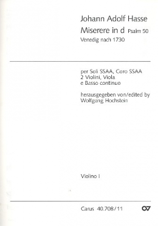 Miserere in d-Moll fr Soli (SSAA), Frauenchor, 2 Violinen, Viola und Bc Violine 1