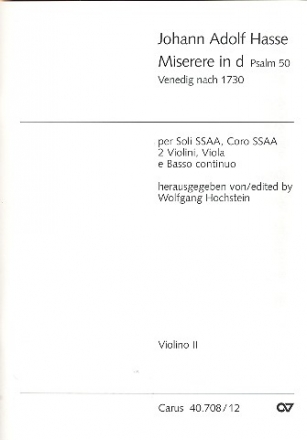 Miserere d-Moll fr Soli (SSAA), Frauenchor, 2 Violinen, Viola und Bc Violine 2
