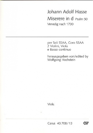 Miserere d-Moll fr Soli (SSAA), Frauenchor, 2 Violinen, Viola und Bc Viola