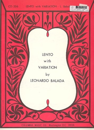 Lento with Variations for guitar